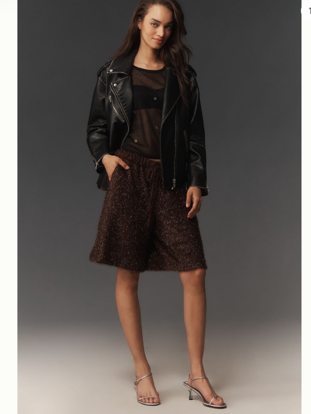 Nwt Maeve tinsel sweater high rise short